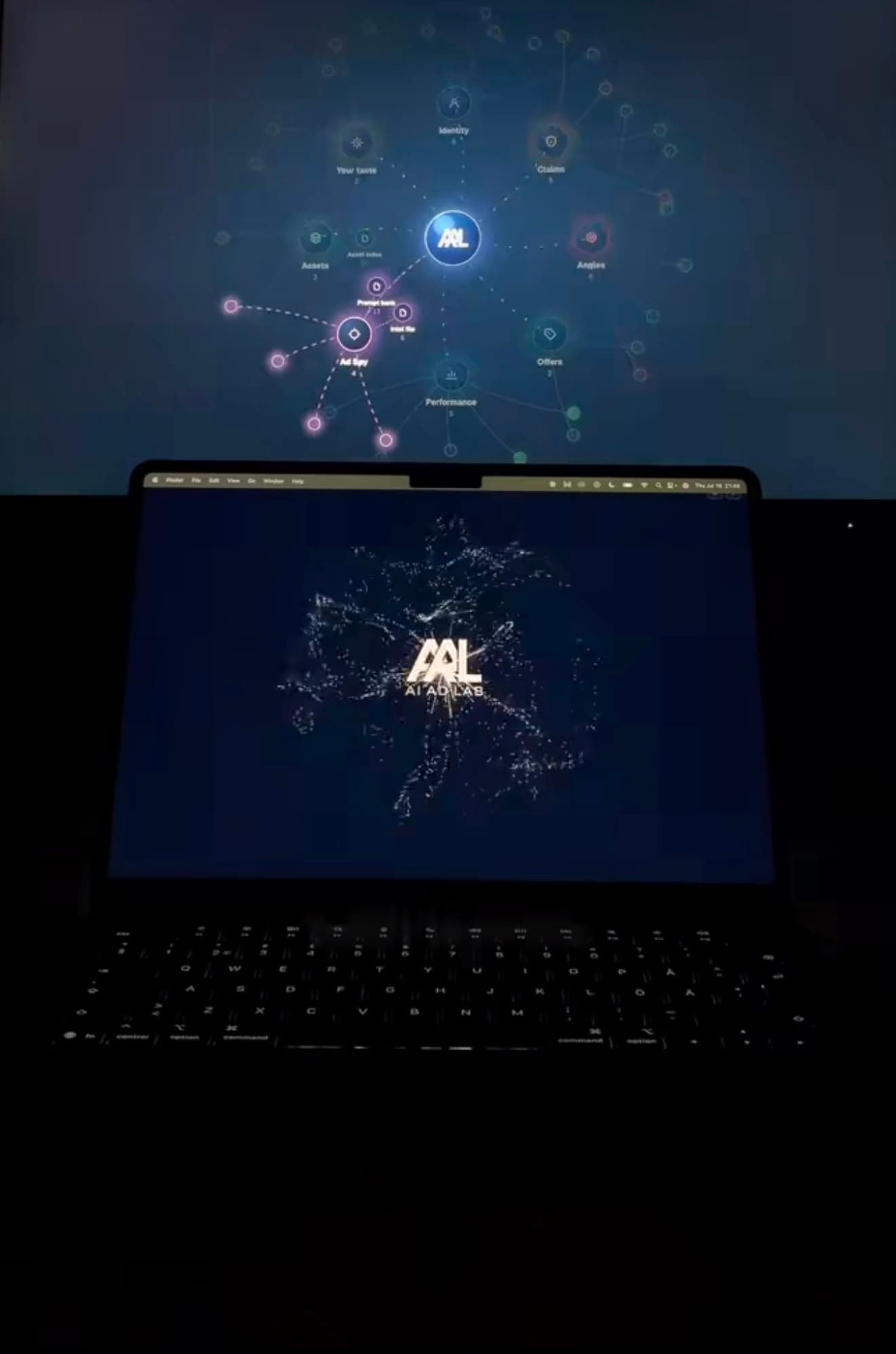 AI Ad Lab interface on laptop